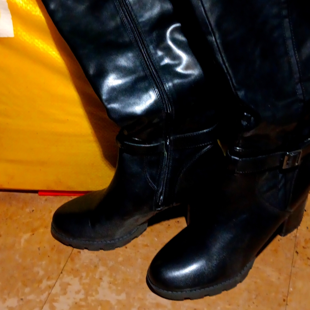 Calf High block heel boots